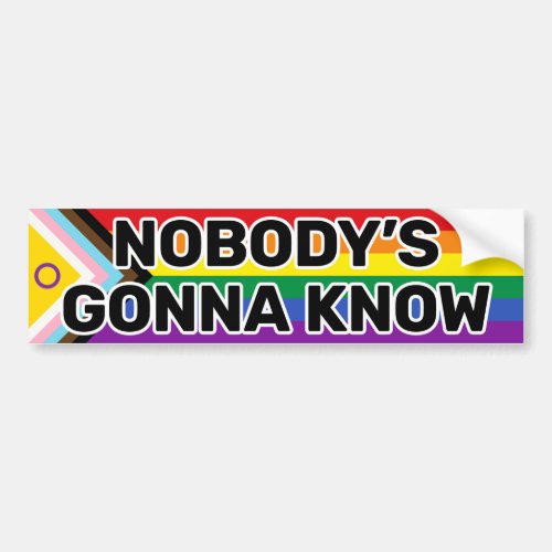 Nobodys Gonna Know Black Intersex Inclusive Pride Bumper Sticker