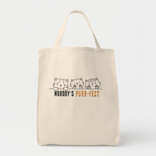Nobody's Purr-fect Tote Bag (Front)