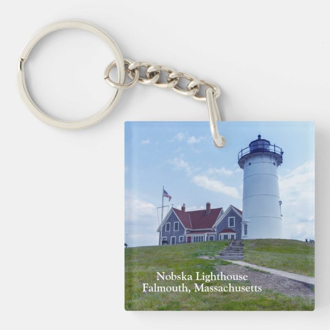 Nobska Lighthouse Cape Cod MA Keychain (Front)