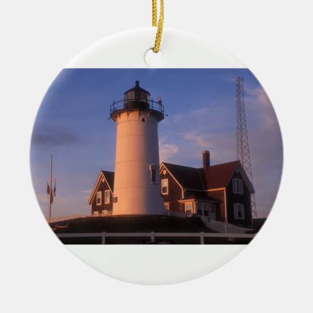 Nobska Lighthouse Ceramic Ornament (Front)