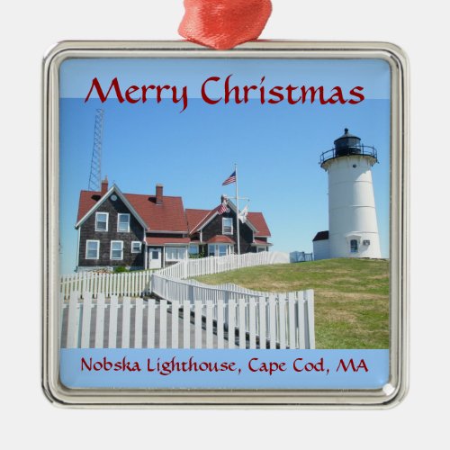 Nobska Lighthouse Merry Christmas Ornament