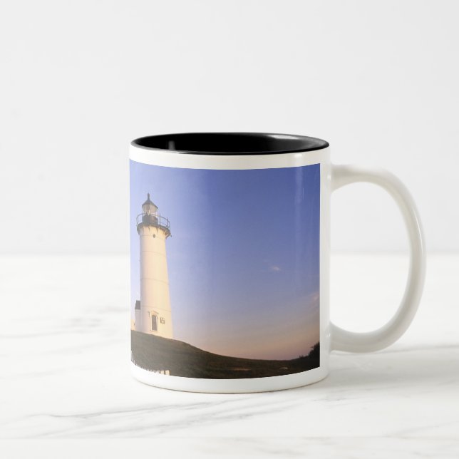 Nobska Lighthouse, Woods Hole, Massachusetts Two-Tone Coffee Mug (Right)
