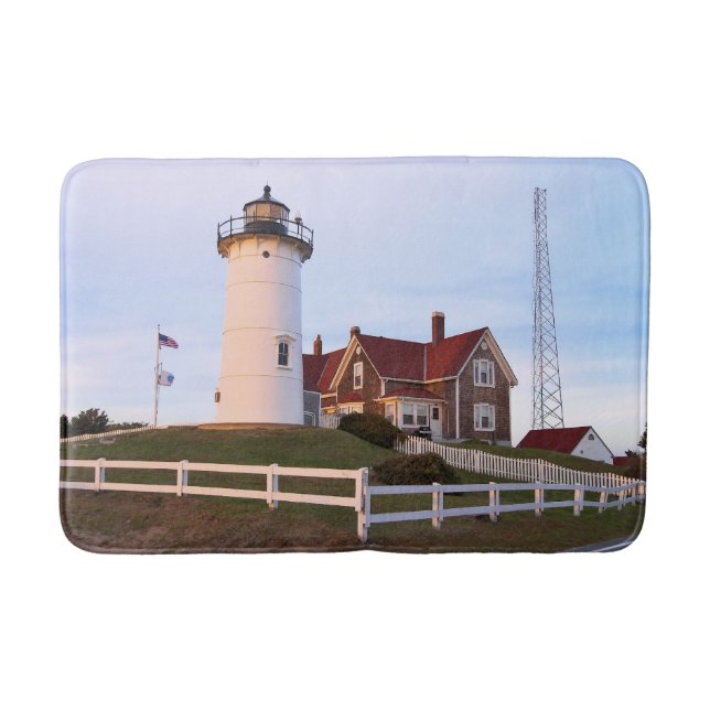 Nobska Point Lighthouse, Cape Cod Massachusetts Bath Mat (Front)