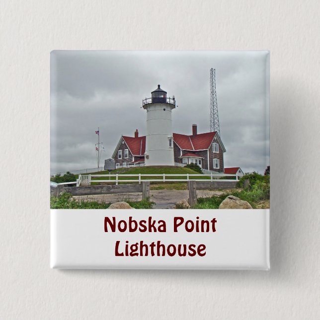 Nobska Point Lighthouse Series Button (Front)