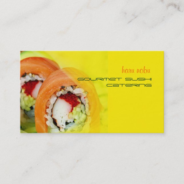 Nobu Gourmet Sushi catering business Business Card (Front)