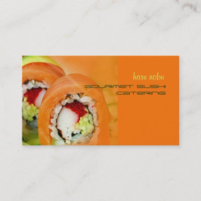 Nobu Gourmet Sushi catering business Card (Front)