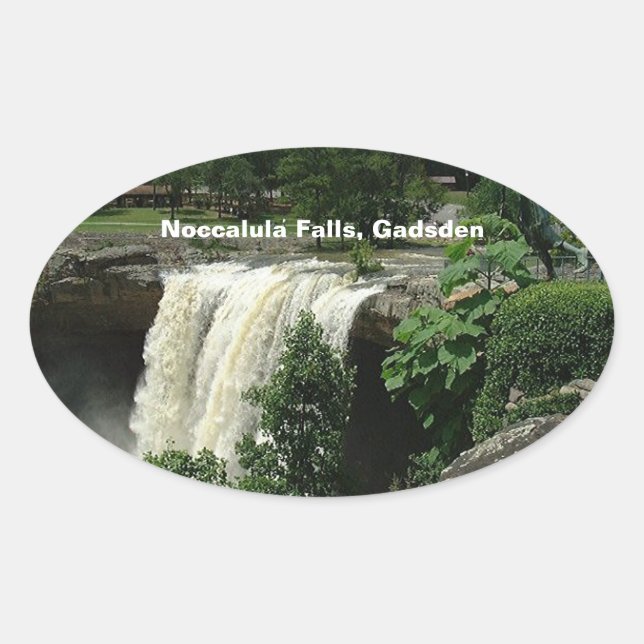 Noccalula Falls, Gadsden, Alabama Oval Sticker (Front)