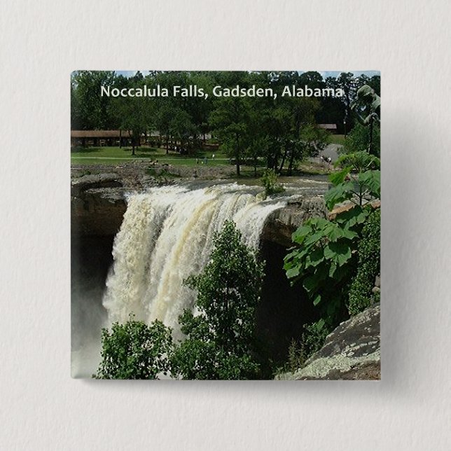 Noccalula Falls, Gadsden, Alabama Pinback Button (Front)