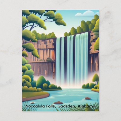 Noccalula Falls Gadsden Alabama Postcard