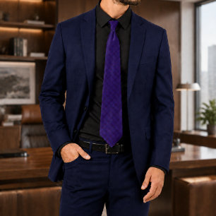 Noctivelle Deep Purple and Blue Ornamental Pattern Neck Tie