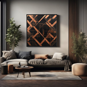Nocturnal Amber Geometry Poster