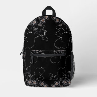 Nocturnal bloom printed backpack