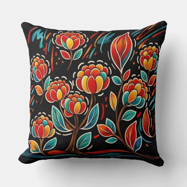 Nocturnal Bloom  Throw Pillow (Front)