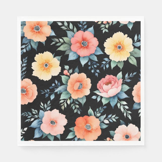 Nocturnal Bloomscape Napkins (Front)