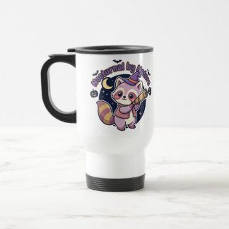 Nocturnal by Nature - Cute Witchy Raccoon Travel Mug