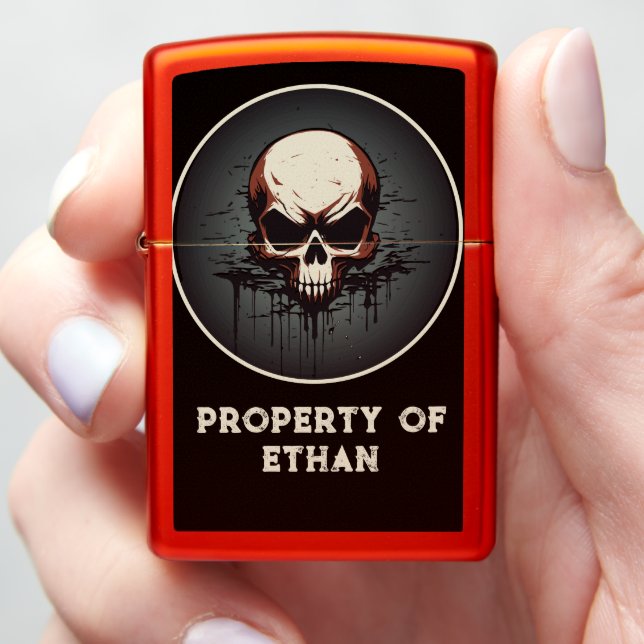 Nocturnal Drip Skull Artwork Zippo Lighter (In Hand)