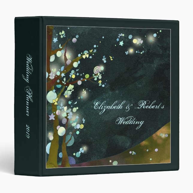 Nocturnal Elven Forest Wedding Planner Binder (Front/Spine)