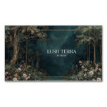 Nocturnal Enchanted Forest and Floral  Business Card Magnet