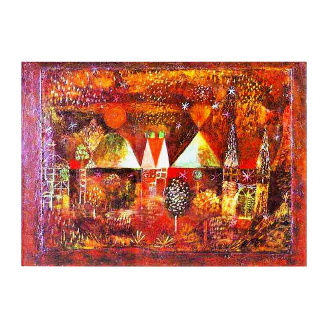 Nocturnal Festivity, popular painting by Paul Klee Acrylic Print (Front)