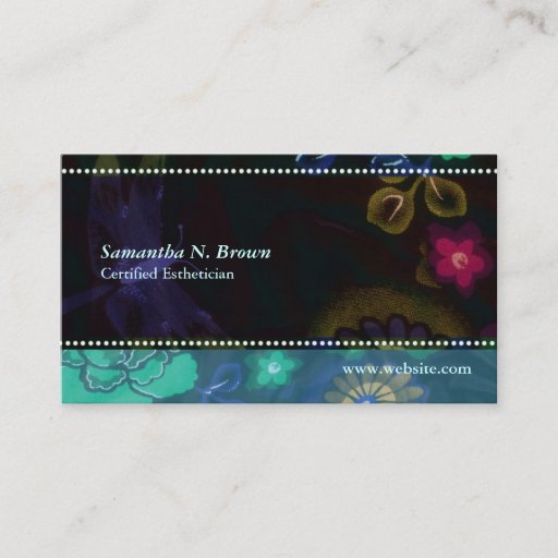 Customizable Nocturnal Flora: Custom Esthetician Business Card