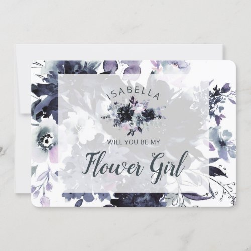 Nocturnal Floral Be My Flower Girl Proposal Card
