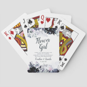 Nocturnal Floral Flower Girl Quote Personalized Poker Cards