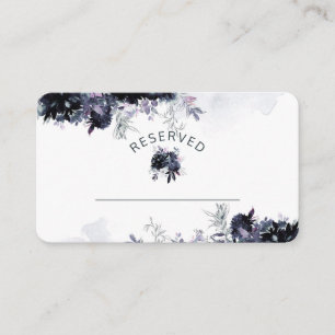Nocturnal Floral Navy Reserved Seating Wedding Place Card