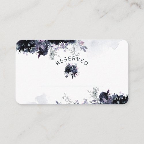 Nocturnal Floral Navy Reserved Seating Wedding Place Card