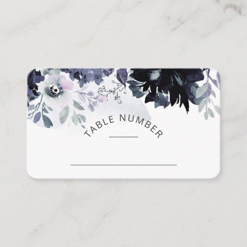 Nocturnal Floral Seating Wedding Table Number Place Card