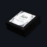 Nocturnal Floral Sister Maid of Honor Personalized Gift Box<br><div class="desc">Nocturnal Floral Watercolor Lush Flower Design with Hand Painted Stems, Vines, Leaves, Foliage, Watercolor Paint Brush Strokes. Colorful Navy blue, Dusty blue, Dark almost Black Gray, and hints of Mauve pink. With Hand Drawn Line elements, Swirly Chic Hand Lettered Brush Script Fonts and Elegant Geometric Floral Border - Sister Maid...</div>