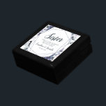 Nocturnal Floral Sister Maid of Honor Personalized Gift Box<br><div class="desc">Nocturnal Floral Watercolor Lush Flower Design with Hand Painted Stems, Vines, Leaves, Foliage, Watercolor Paint Brush Strokes. Colorful Navy blue, Dusty blue, Dark almost Black Gray, and hints of Mauve pink. With Hand Drawn Line elements, Swirly Chic Hand Lettered Brush Script Fonts and Elegant Geometric Floral Border - Sister Maid...</div>