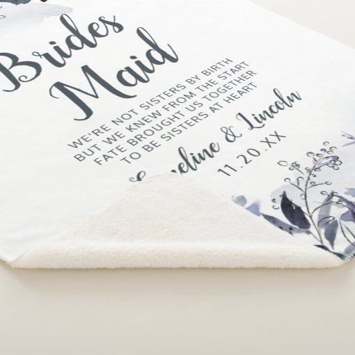 Nocturnal Floral To the Bridesmaid Quote Sherpa Blanket Zazzle