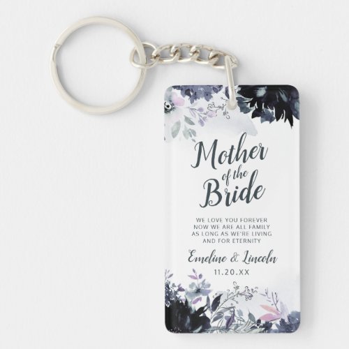 Nocturnal Floral To the Mother of the Bride Quote Keychain