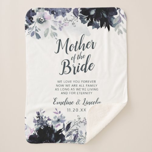 Nocturnal Floral To the Mother of the Bride Quote Sherpa Blanket