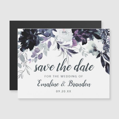 Nocturnal Floral Watercolor Chic Save the Date