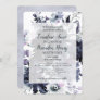 Nocturnal Floral Watercolor Dusty Blue Wedding Invitation
