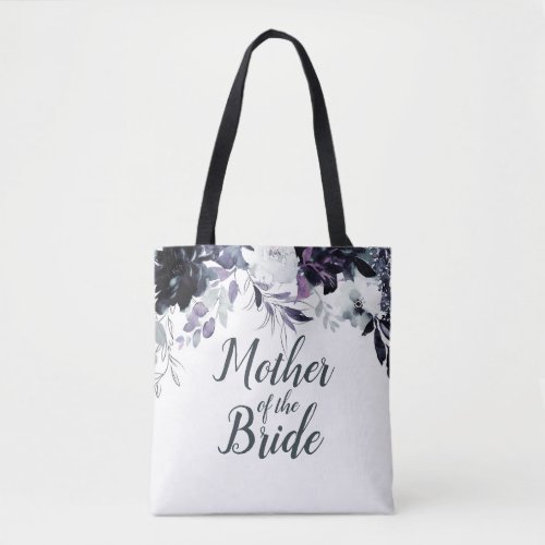 Nocturnal Floral Watercolor Mother of the Bride Tote Bag