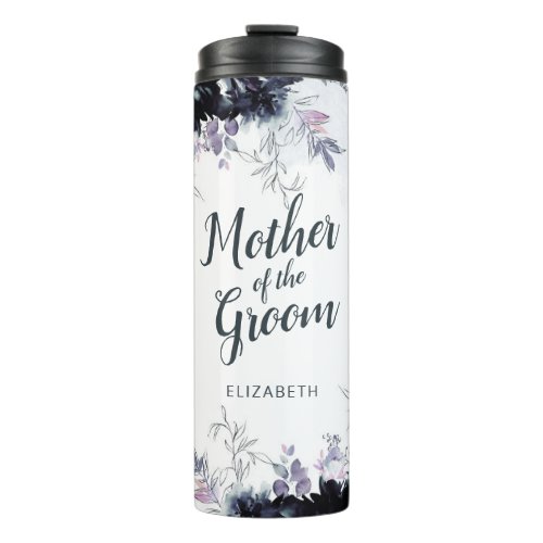 Nocturnal Floral Watercolor Mother of the Groom Thermal Tumbler