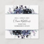 Nocturnal Floral Watercolor Navy Blue Gray Framed Square Business Card