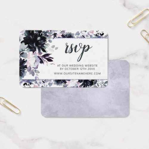 Nocturnal Floral Wedding Website RSVP Insert Cards