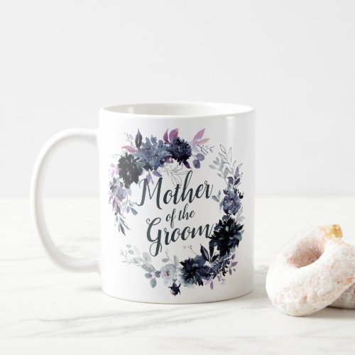 Nocturnal Floral Wreath Chic Mother of the Groom Coffee Mug