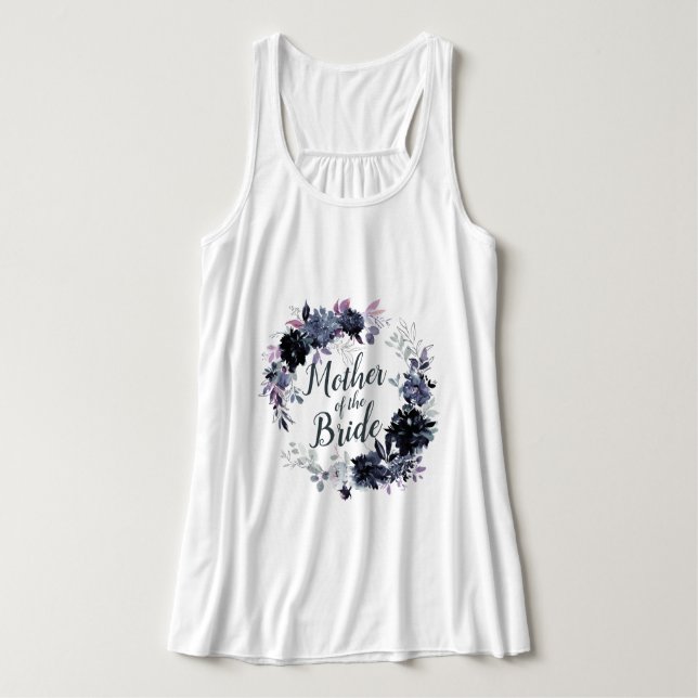 Nocturnal Floral Wreath Mother of the Bride Tank Top (Design Front)