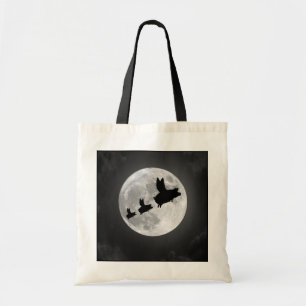 Nocturnal Flying Pig Family Tote Bag