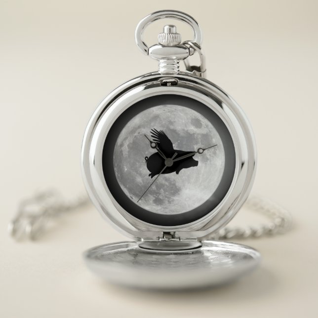 Nocturnal Flying Pig Pocket Watch (Inside)