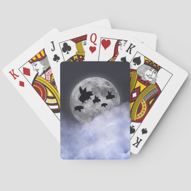 Nocturnal Flying Pigs Poker Cards (Back)