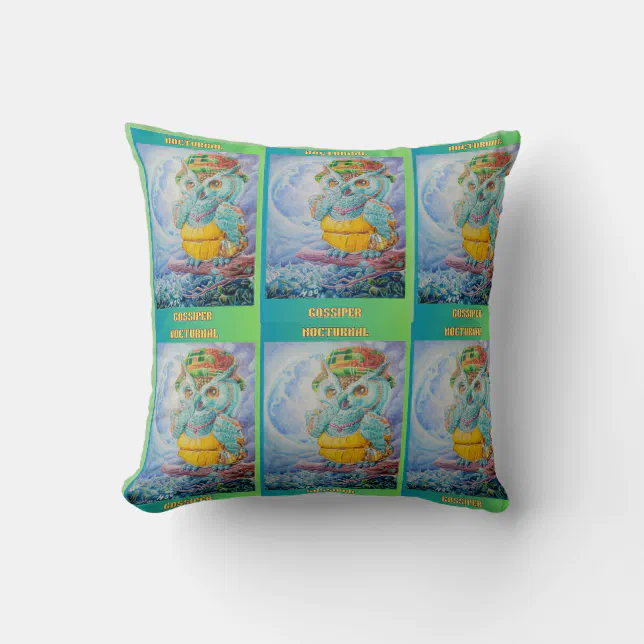 NOCTURNAL GOSSIPER throw pillow | Zazzle