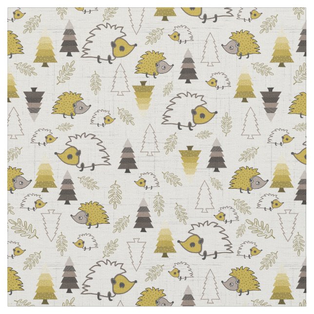 Nocturnal Hedgehogs Fun Nigh Vision  Fabric (Close Up)