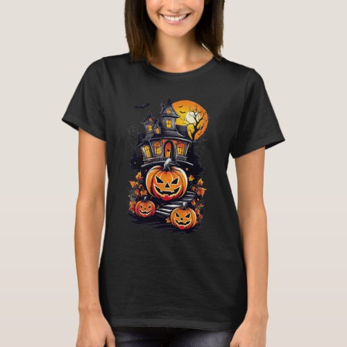 Nocturnal Nexus Haunted Mansion T_Shirt