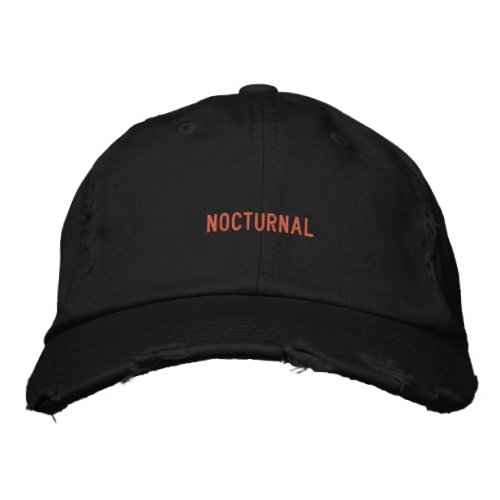 Nocturnal Peach Embroidered Hat