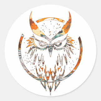 Nocturnal Revenge Tank Owl Design Classic Round Sticker
